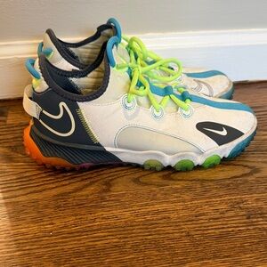 Nike Kids White and Blue Sneakers Boys Size 5.5